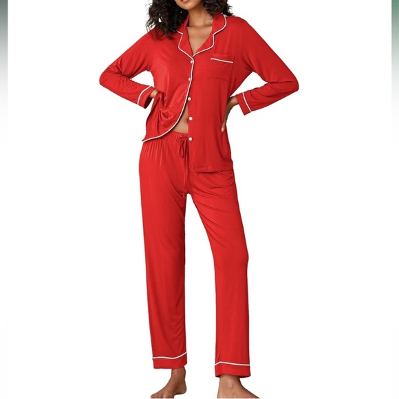 Ekouaer Teen Pajama Set | Long Sleeve Soft Button Down & Pants Loungewear | NEW! - Picture 2 of 9